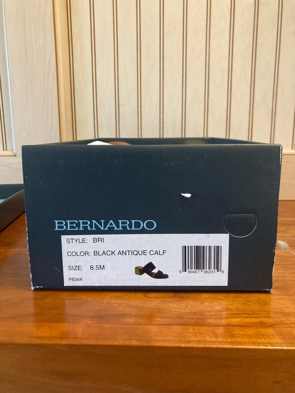 Bernardo Black Double Strap, Square-Toe Slide Mules - Picture 9 of 9